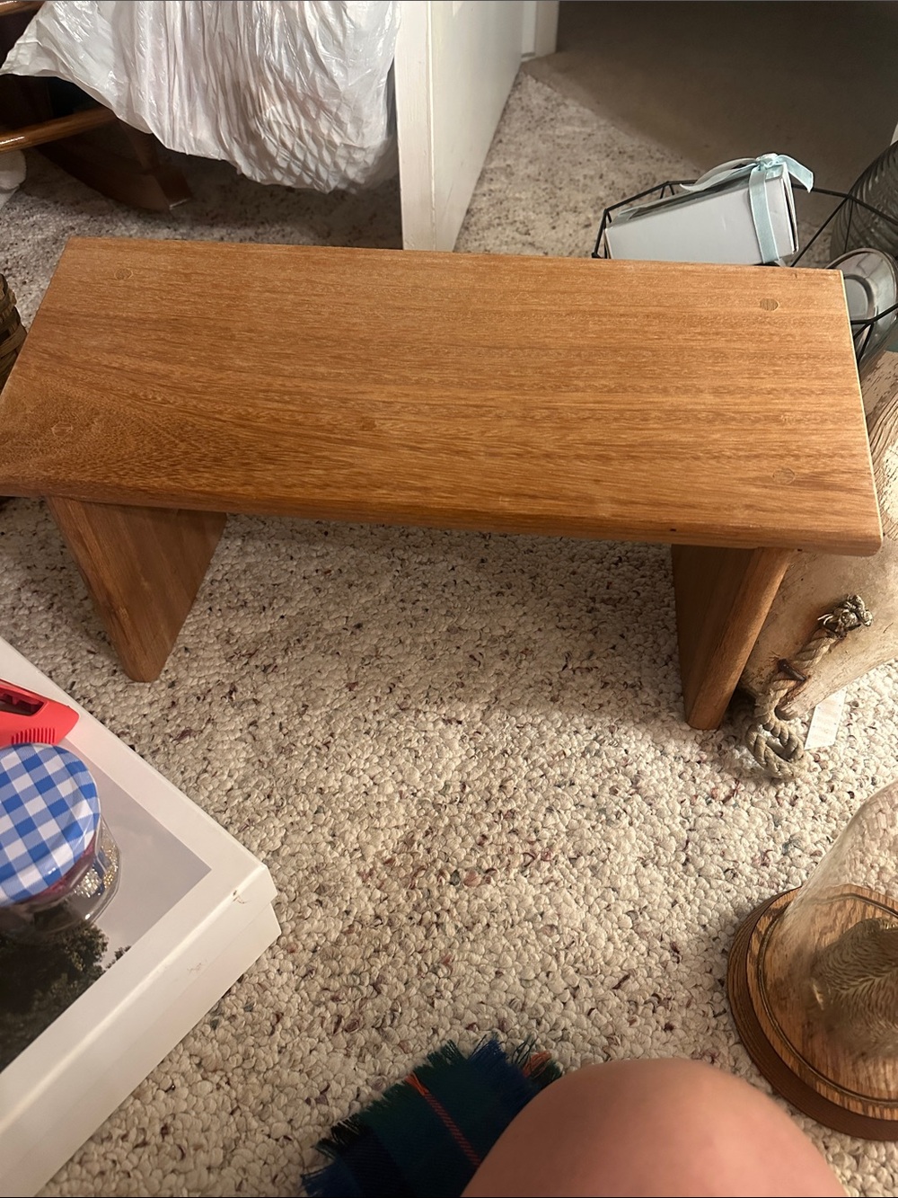 Solid Wood meditation Bench in Warm Honey Tone